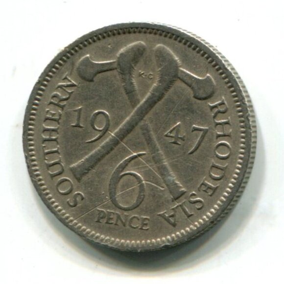 1947 Southern Rhodesia 6 Pence Coin (b475-1) - Picture 1 of 2